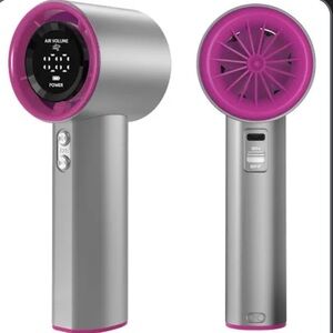 Gray and Pink Portable Handheld Fan